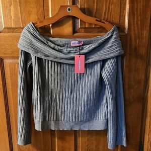 Edikted Charcoal Off-Shoulder Sweater